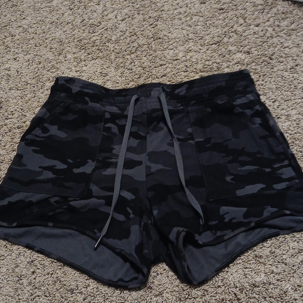 Black camo shorts